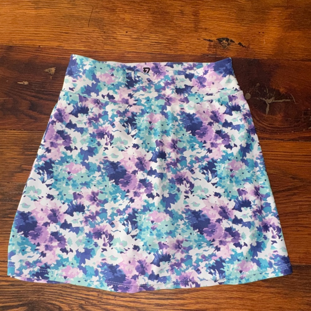 Floral Kids athletic Skort in Purple and Blue